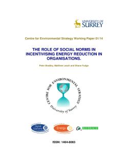the role of social norms in incentivising energy reduction in