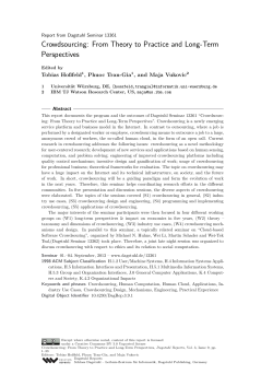 Crowdsourcing: From Theory to Practice and Long-Term