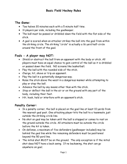 Basic Field Hockey Rules The Game: Fouls