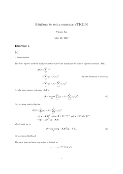 Solutions to extra exercises STK2100