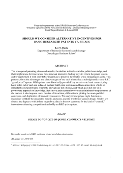 SHOULD WE CONSIDER ALTERNATIVE INCENTIVES FOR BASIC