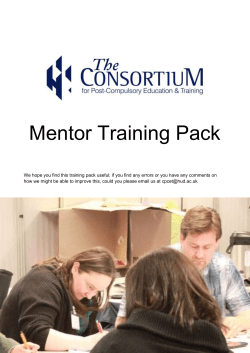 Mentor Training Pack - The Education and Training Consortium