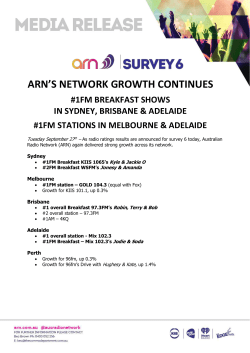 arn`s network growth continues #1fm breakfast shows in sydney