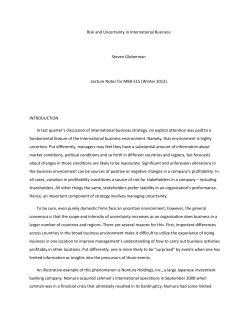 risk and uncertainty in international business