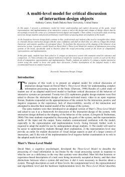 A multi-level model for critical discussion of interaction design objects
