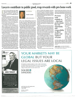 Lawyers contribute to public good, reap rewards with pro bono work