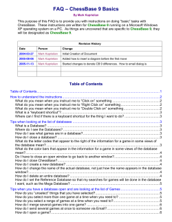 FAQ &ndash; ChessBase 9 Basics