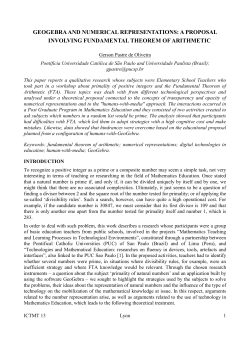 GEOGEBRA AND NUMERICAL REPRESENTATIONS: A