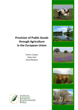 Provision of Public Goods through Agriculture in the - eu