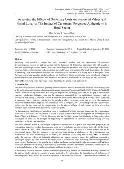 Assessing the Effects of Switching Costs on Perceived Values and