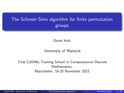 The Schreier-Sims algorithm for finite permutation groups