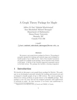 A Graph Theory Package for Maple - CECM