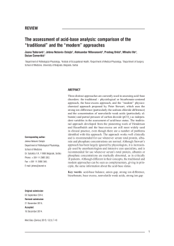 The assessment of acid-base analysis: comparison of the &ldquo;traditional