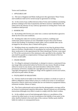 Terms and Conditions - Firetree Photography