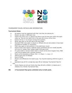 TOURNAMENT RULES, DETAILS AND INFORMATION