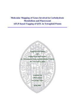 Molecular Mapping of Genes Involved in Carbohydrate Metabolism