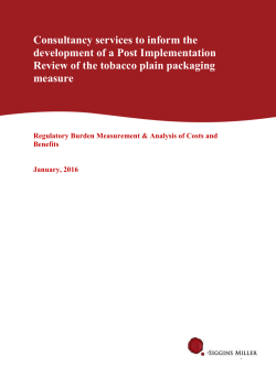 Tobacco Plain Packaging PIR * Appendix C