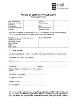 Community Right to Bid application form