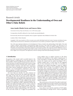 Developmental Readiness in the Understanding of Own and Other`s