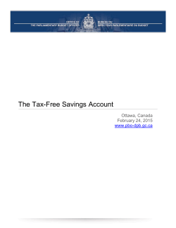 The Tax-Free Savings Account - the website of the Parliamentary