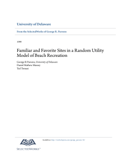 Familiar and Favorite Sites in a Random Utility Model of Beach
