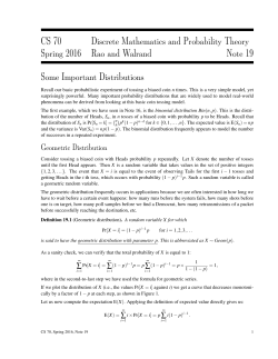 CS 70 Discrete Mathematics and Probability Theory Spring 2016