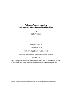 Mathematical Foundations of Decision Theory