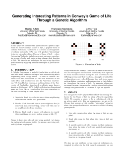 Generating Interesting Patterns in Conway`s Game of Life Through a