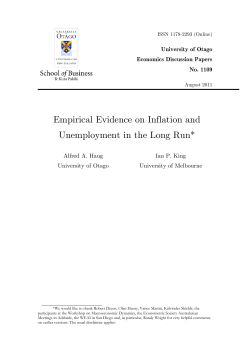 Empirical Evidence on Inflation and Unemployment in the Long Run*