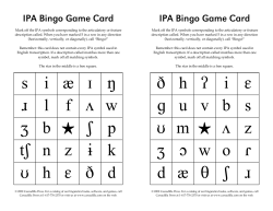 IPA Bingo game cards
