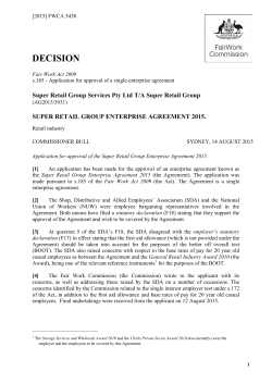 super retail group enterprise agreement