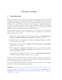 Partition calculus 1 Introduction