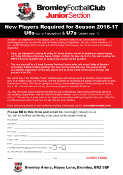 New Players Required for Season 2016-17