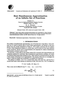 Best Simultaneous Approximation of an Infinite Set of Functions