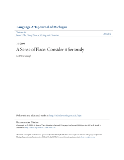 A Sense of Place: Consider it Seriously