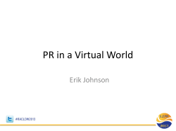 PR in a Virtual World - Regional Association Council