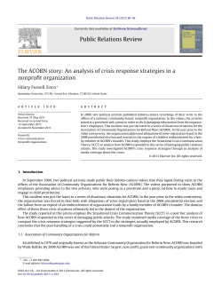 The ACORN story: An analysis of crisis response strategies in a