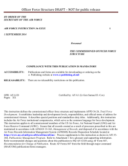 Officer Force Structure DRAFT – NOT for public