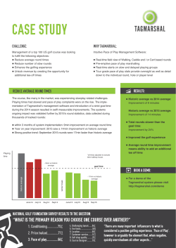 the Pace of Play Case Study
