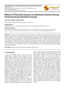 Effects of Financial Literacy on Individual Choices Among Financial