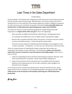 developing a lean variable sales department