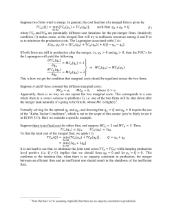 Cost Function of a Merged Firm