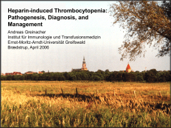 Heparin-Induced Thrombocytopenia