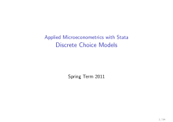 Applied Microeconometrics with Stata Discrete Choice Models