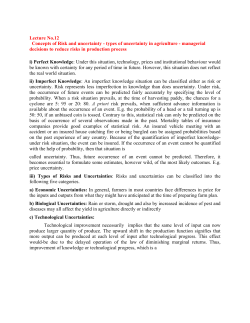 Lecture No.12 Concepts of Risk and uncertainty