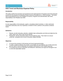 OCE Travel and Business Expense Policy
