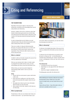 Citing and Referencing