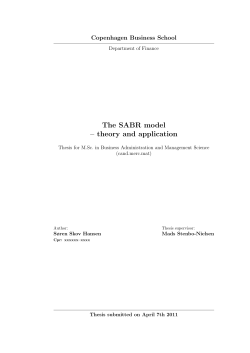 The SABR model &ndash; theory and application