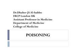 Taking a history in poisoning What toxin(s) have been taken and