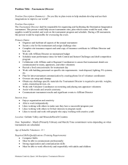 Tournament Director - Montana Destination Imagination